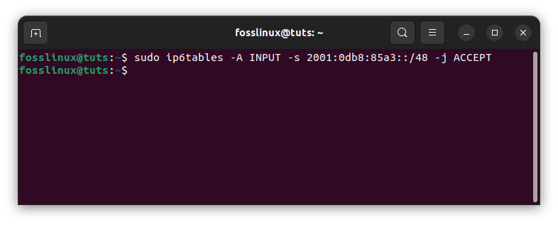 allow incoming traffic from a specific network range