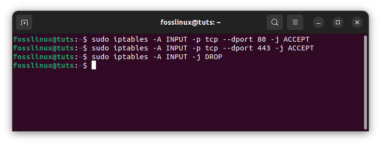 allow traffic on certain ports