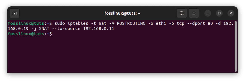 append rule to postrouting chain