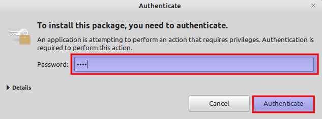 authentication window