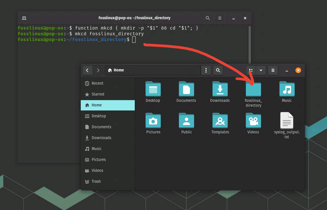 bash function to create directory and change into it