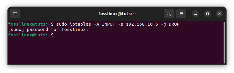 block specific ip address