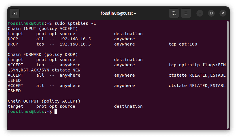 check blocked ip address and port