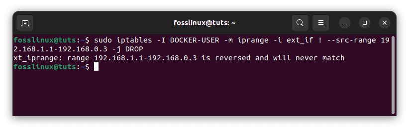 define ip address range to accept traffic