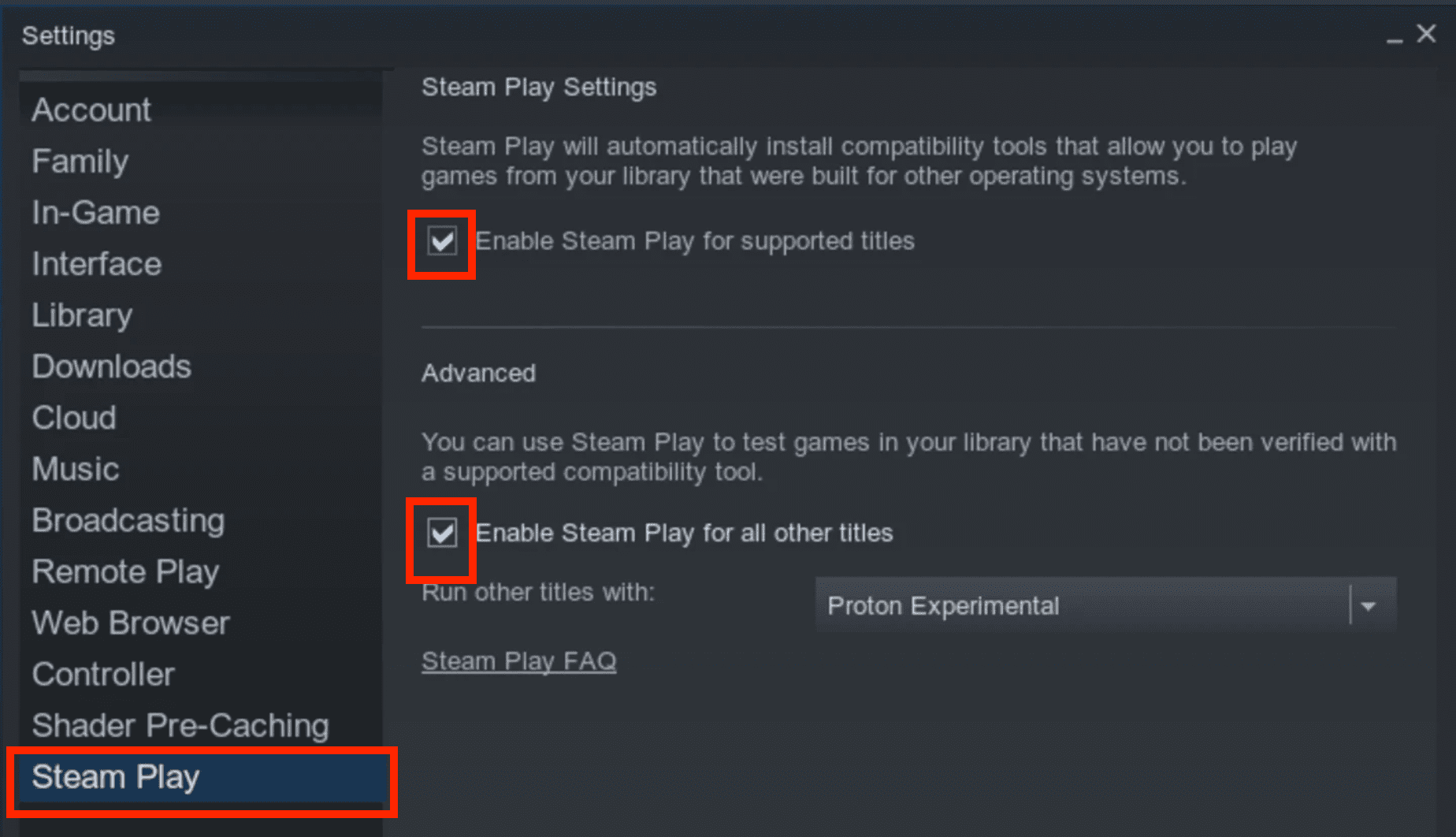 enable steam play