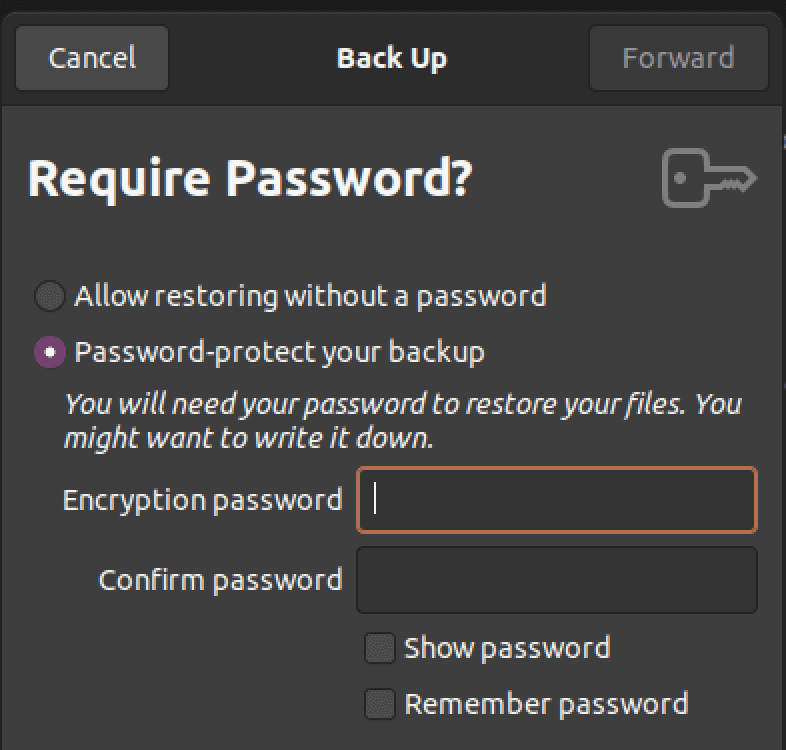encryption password