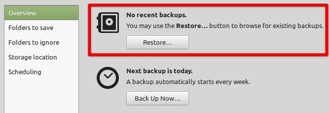 Incremental backups