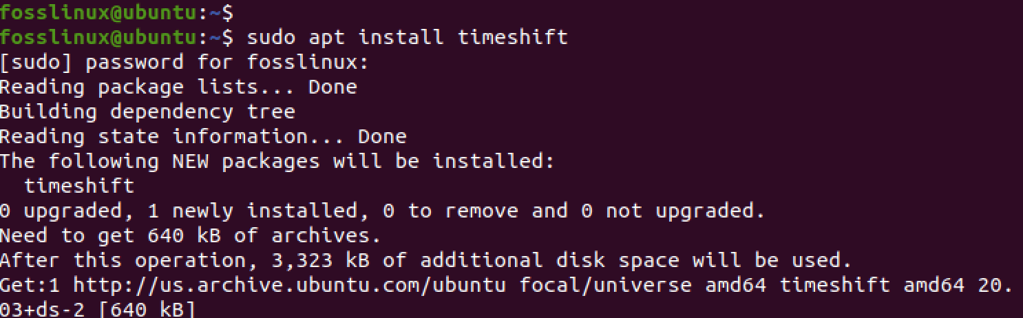 install timeshift