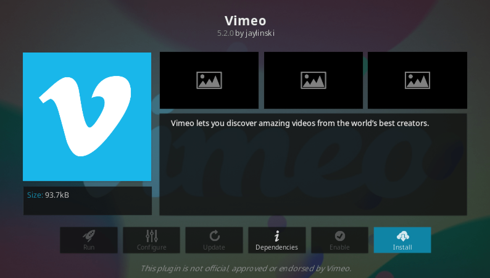 install vimeo