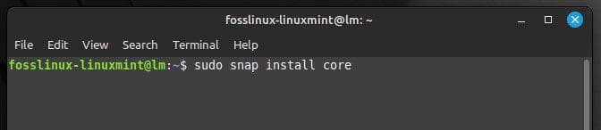 Installing the Snap core package
