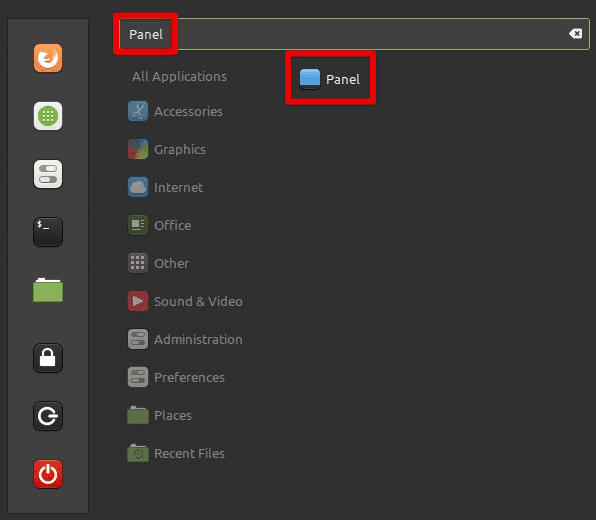 Linux Mint panel