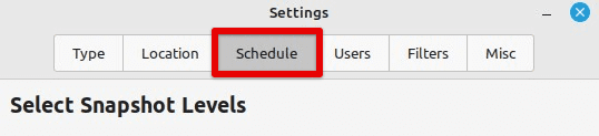 Opening the Schedule tab