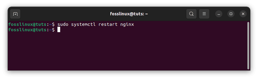 restart nginx