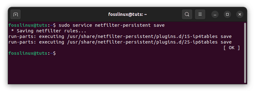save netfilter changes