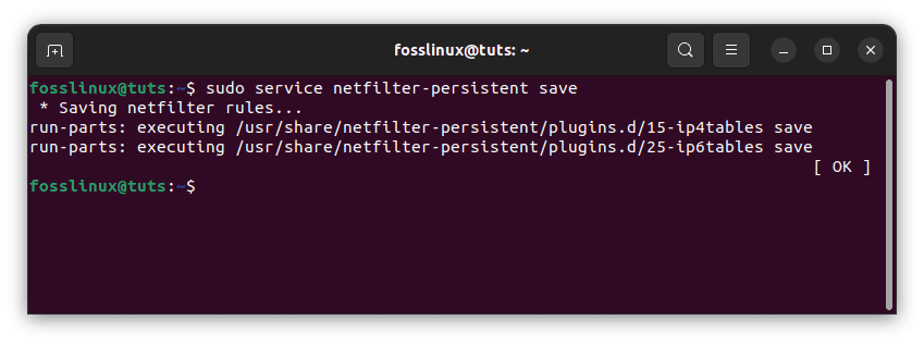 save netfilter rules