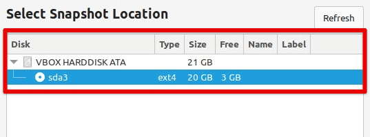 Selecting backup location