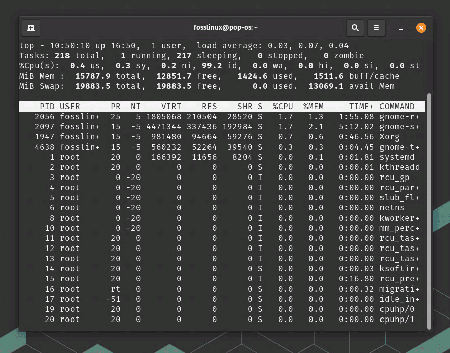 top command usage