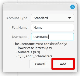 Adding a user to the network