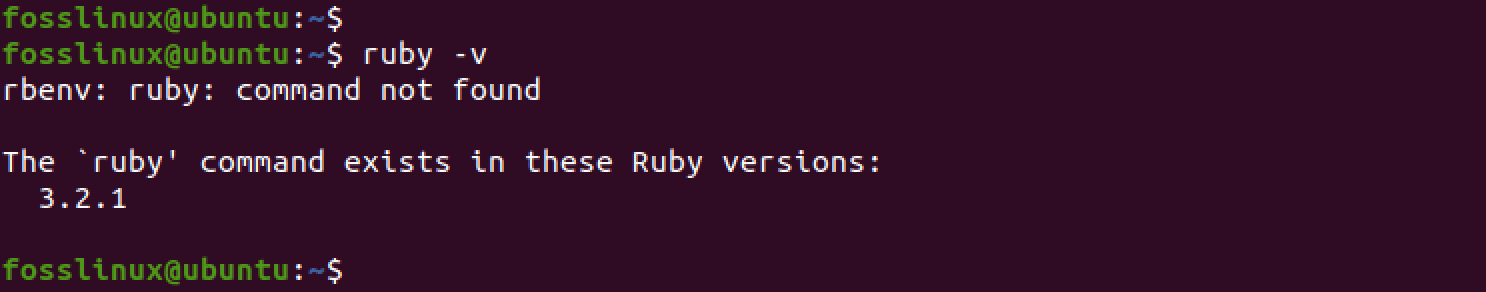 check ruby version