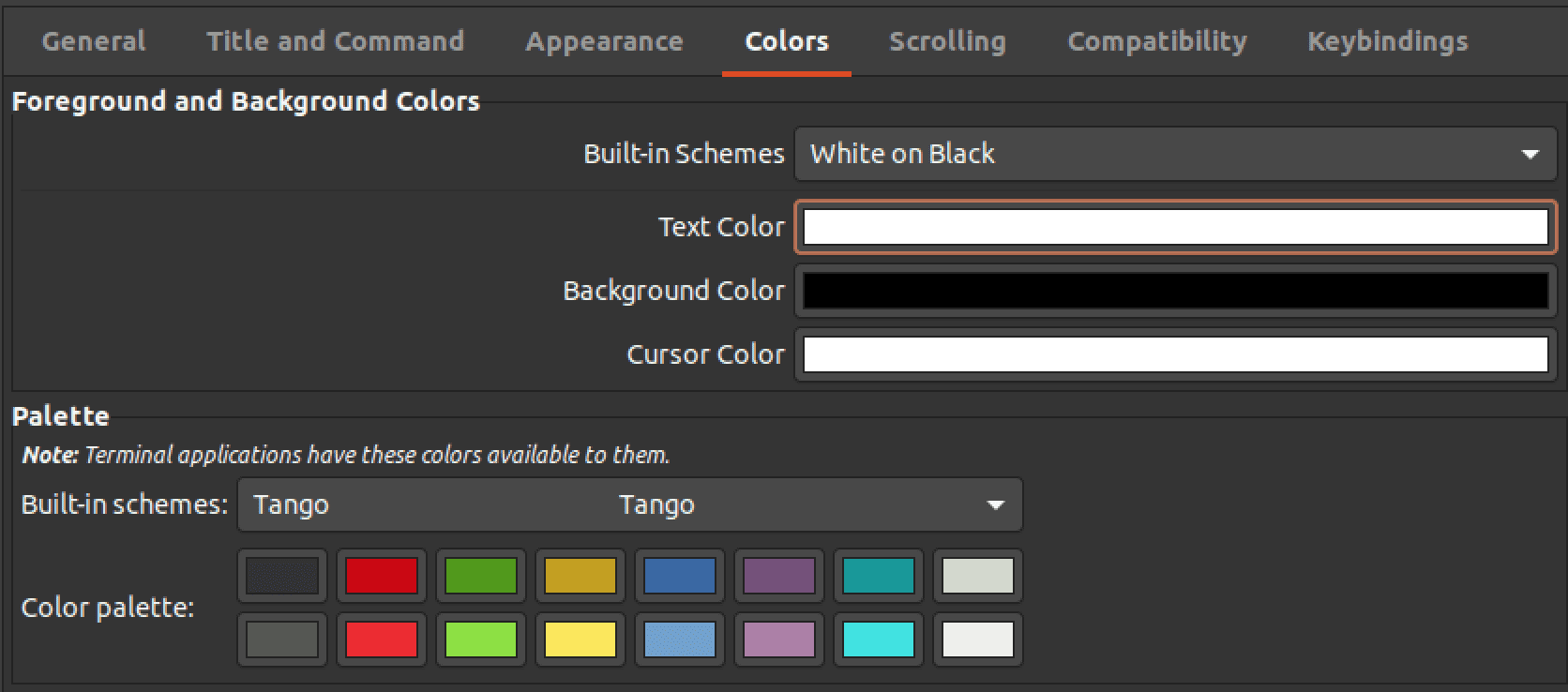 colors tab