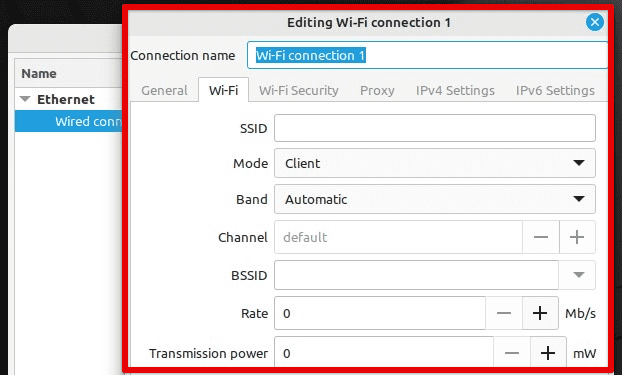 Creating a new Wi-Fi connection