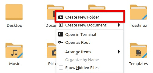Creating a new folder to be shared