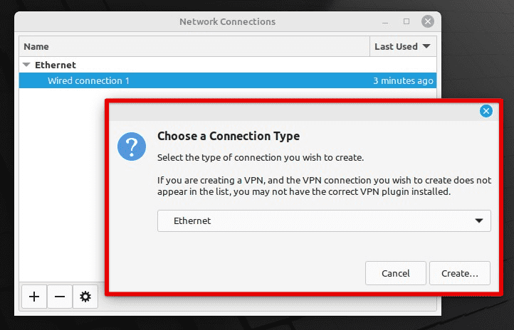 Creating a wired connection