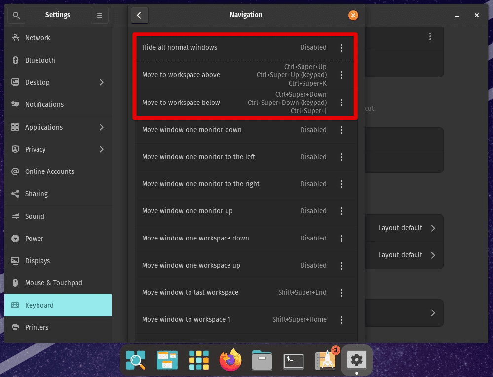 Customizing existing shortcuts