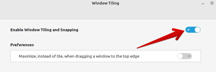 Disabling window tiling and snapping option