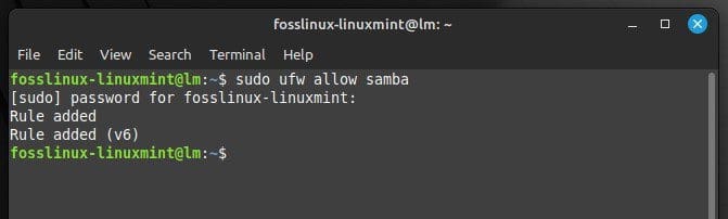 Enabling firewall to allow Samba traffic