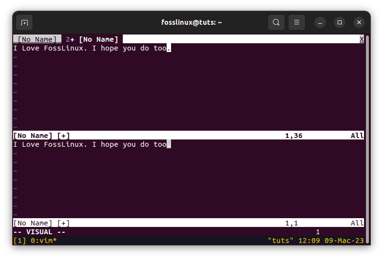 enter visual mode in vim