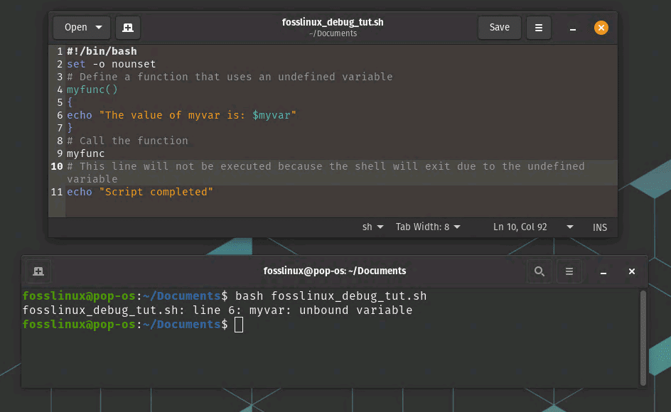 error on undefined variables