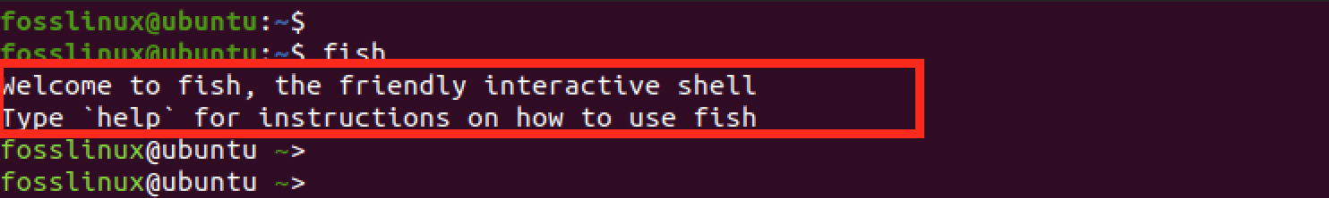 fish welcome message