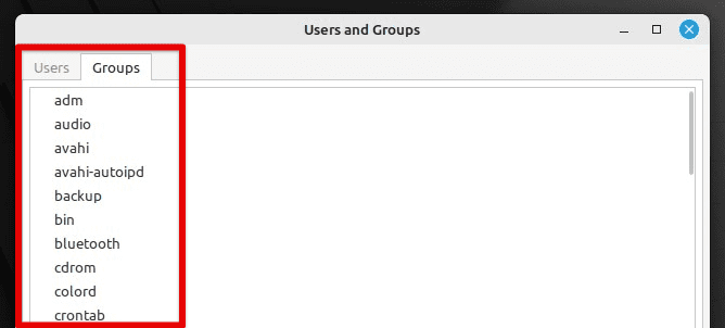 Groups in Linux Mint