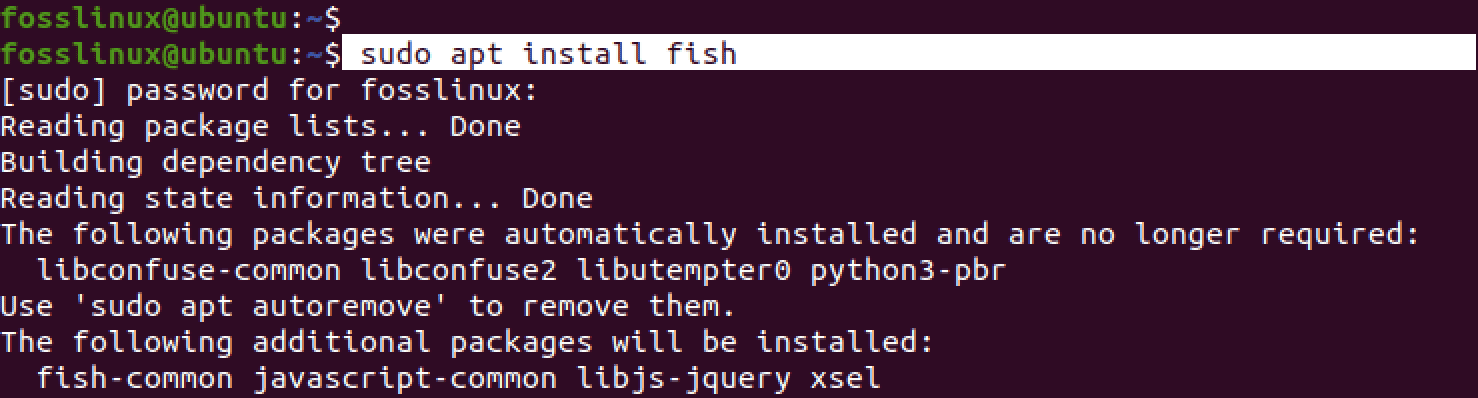 install fish shell