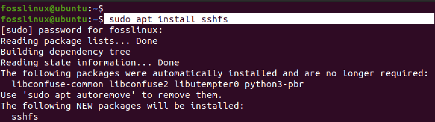 install sshfs