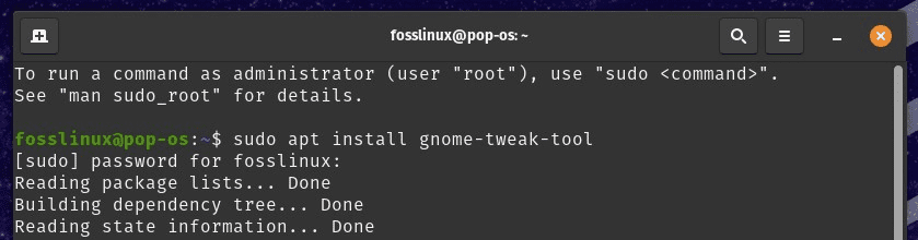 Installing GNOME Tweak Tool from terminal