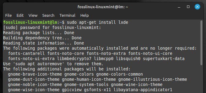 Installing LXDE on Linux Mint