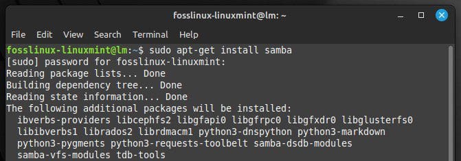 Installing Samba on your system