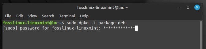 Installing a local package