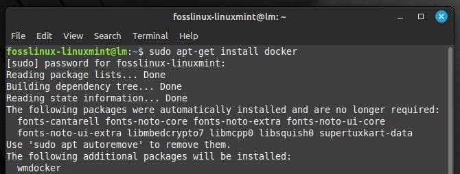 Installing docker