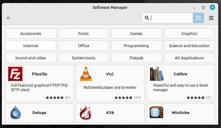 Linux Mint software manager