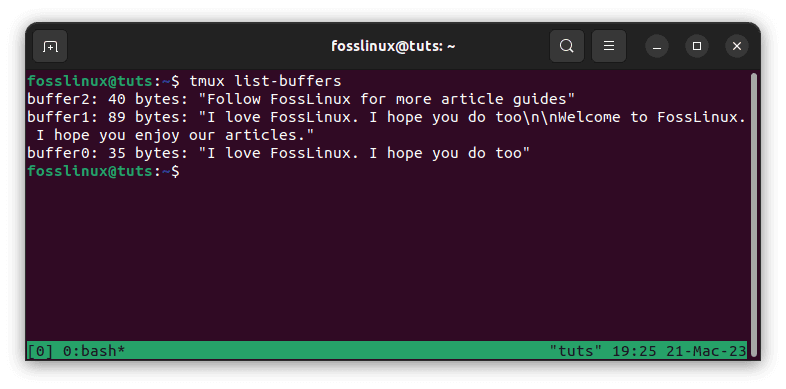 list buffers