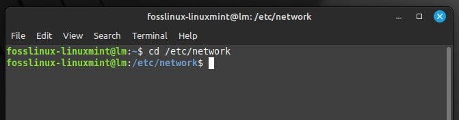 Navigating to network directory