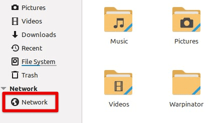 Opening network from the file manager sidebar