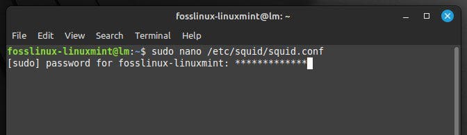 Opening the Squid configuration file