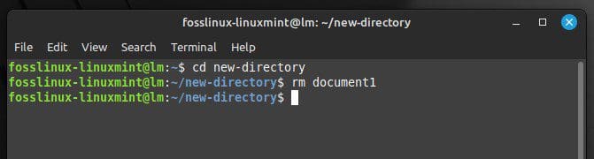 Removing a file from a directory