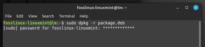 Removing a local package