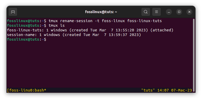 rename foss linux session to foss linux tuts