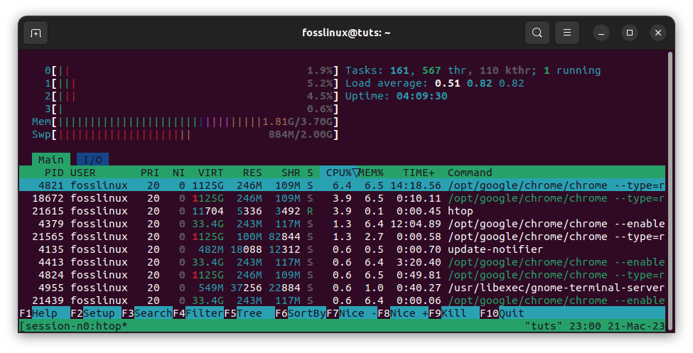 run htop command simultaneously